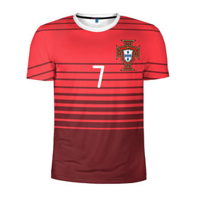Мужская футболка 3D спортивная с принтом Роналду сборная Португалии в Кировске, 100% полиэстер с улучшенными характеристиками | приталенный силуэт, круглая горловина, широкие плечи, сужается к линии бедра | cr7 | euro | real | ronaldo | евро | португалия | реал | роналдо