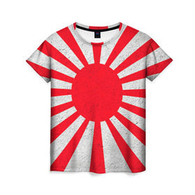 Женская футболка 3D с принтом Япония в Кировске, 100% полиэфир ( синтетическое хлопкоподобное полотно) | прямой крой, круглый вырез горловины, длина до линии бедер | country | japan | государство | страна | флаг | флаги | япония