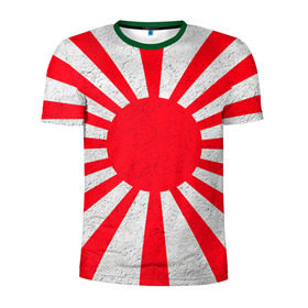 Мужская футболка 3D спортивная с принтом Япония в Кировске, 100% полиэстер с улучшенными характеристиками | приталенный силуэт, круглая горловина, широкие плечи, сужается к линии бедра | country | japan | государство | страна | флаг | флаги | япония