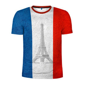Мужская футболка 3D спортивная с принтом Франция в Кировске, 100% полиэстер с улучшенными характеристиками | приталенный силуэт, круглая горловина, широкие плечи, сужается к линии бедра | country | france | государство | страна | флаг | флаги | франция