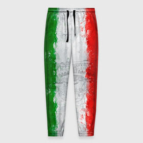 Мужские брюки 3D с принтом Италия в Кировске, 100% полиэстер | манжеты по низу, эластичный пояс регулируется шнурком, по бокам два кармана без застежек, внутренняя часть кармана из мелкой сетки | country | italy | государство | италия | страна | флаг | флаги