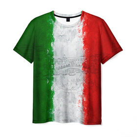 Мужская футболка 3D с принтом Италия в Кировске, 100% полиэфир | прямой крой, круглый вырез горловины, длина до линии бедер | country | italy | государство | италия | страна | флаг | флаги