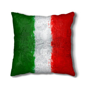 Подушка 3D с принтом Италия в Кировске, наволочка – 100% полиэстер, наполнитель – холлофайбер (легкий наполнитель, не вызывает аллергию). | состоит из подушки и наволочки. Наволочка на молнии, легко снимается для стирки | country | italy | государство | италия | страна | флаг | флаги