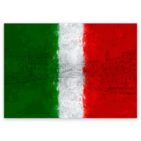 Поздравительная открытка с принтом Италия в Кировске, 100% бумага | плотность бумаги 280 г/м2, матовая, на обратной стороне линовка и место для марки
 | country | italy | государство | италия | страна | флаг | флаги