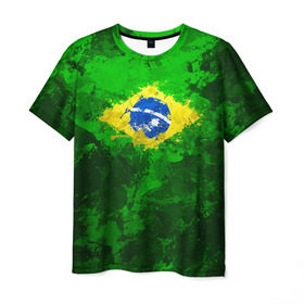 Мужская футболка 3D с принтом Бразилия в Кировске, 100% полиэфир | прямой крой, круглый вырез горловины, длина до линии бедер | brazil | country | бразилия | государство | страна | флаг | флаги