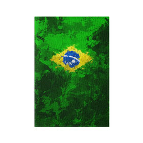 Обложка для паспорта матовая кожа с принтом Бразилия в Кировске, натуральная матовая кожа | размер 19,3 х 13,7 см; прозрачные пластиковые крепления | Тематика изображения на принте: brazil | country | бразилия | государство | страна | флаг | флаги
