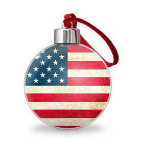 Ёлочный шар с принтом США в Кировске, Пластик | Диаметр: 77 мм | country | usa | америка | государство | соединённые штаты америки | страна | флаг | флаги | штаты