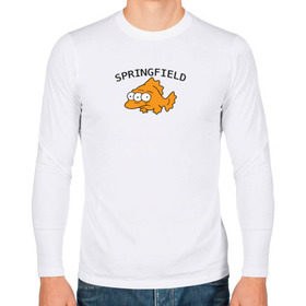 Мужской лонгслив хлопок с принтом Спрингфилд | Springfield в Кировске, 100% хлопок |  | springfield | the simpsons | симпсоны | спрингфилд