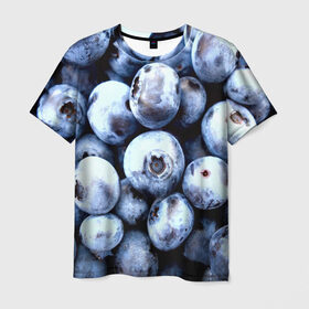 Мужская футболка 3D с принтом Черника в Кировске, 100% полиэфир | прямой крой, круглый вырез горловины, длина до линии бедер | ягоды