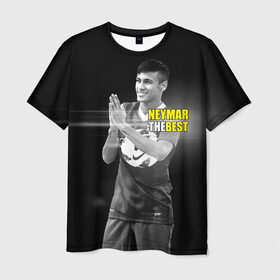 Мужская футболка 3D с принтом Neymar the best в Кировске, 100% полиэфир | прямой крой, круглый вырез горловины, длина до линии бедер | barselona | neymar | барселона | лучший | неймар | футбол