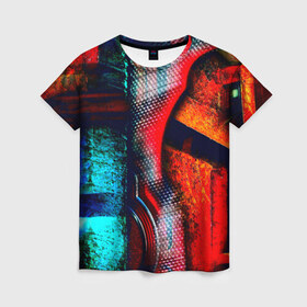 Женская футболка 3D с принтом Colors в Кировске, 100% полиэфир ( синтетическое хлопкоподобное полотно) | прямой крой, круглый вырез горловины, длина до линии бедер | текстура | цветной | яркий
