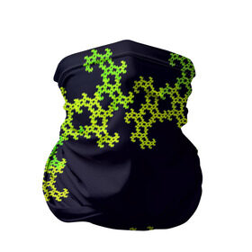 Бандана-труба 3D с принтом Пиксели в Кировске, 100% полиэстер, ткань с особыми свойствами — Activecool | плотность 150‒180 г/м2; хорошо тянется, но сохраняет форму | зеленый | кружево | узор | цветной | черный