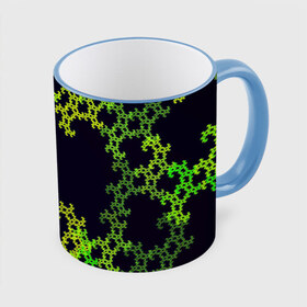Кружка 3D с принтом Пиксели в Кировске, керамика | ёмкость 330 мл | зеленый | кружево | узор | цветной | черный