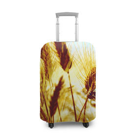 Чехол для чемодана 3D с принтом Колос в Кировске, 86% полиэфир, 14% спандекс | двустороннее нанесение принта, прорези для ручек и колес | желтый | злаки | поле | пшеница