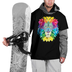 Накидка на куртку 3D с принтом Lion color в Кировске, 100% полиэстер |  | lion | голова животного | кот | кошка | лев | цвет