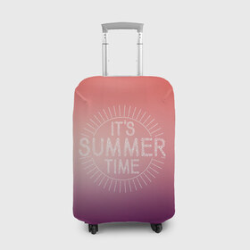 Чехол для чемодана 3D с принтом IT`S SUMMER TIME в Кировске, 86% полиэфир, 14% спандекс | двустороннее нанесение принта, прорези для ручек и колес | it s summer time | время | жара | красный | лето | розовый | солнце | тепло | фиолет | цвета | это время лето