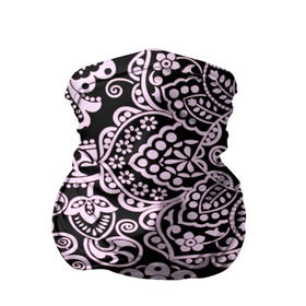 Бандана-труба 3D с принтом Узоры в Кировске, 100% полиэстер, ткань с особыми свойствами — Activecool | плотность 150‒180 г/м2; хорошо тянется, но сохраняет форму | кружево | розовый | цветы