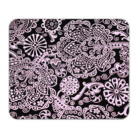 Коврик прямоугольный с принтом Узоры в Кировске, натуральный каучук | размер 230 х 185 мм; запечатка лицевой стороны | Тематика изображения на принте: кружево | розовый | цветы