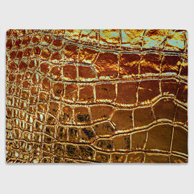 Плед 3D с принтом Золотая кожа в Кировске, 100% полиэстер | закругленные углы, все края обработаны. Ткань не мнется и не растягивается | Тематика изображения на принте: металлик | текстура