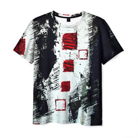 Мужская футболка 3D с принтом Штриховка в Кировске, 100% полиэфир | прямой крой, круглый вырез горловины, длина до линии бедер | абстракция | абстракция красок | брызги | краска | штрихи