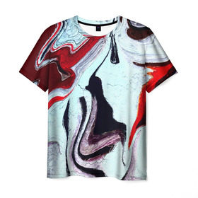 Мужская футболка 3D с принтом Разводы в Кировске, 100% полиэфир | прямой крой, круглый вырез горловины, длина до линии бедер | краска | цветные