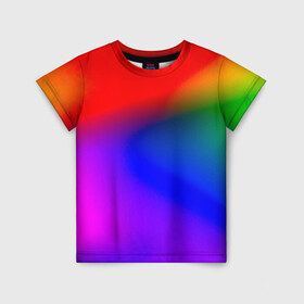 Детская футболка 3D с принтом Радуга в Кировске, 100% гипоаллергенный полиэфир | прямой крой, круглый вырез горловины, длина до линии бедер, чуть спущенное плечо, ткань немного тянется | абстракция | абстракция красок | цветные