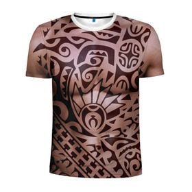 Мужская футболка 3D спортивная с принтом 7487865 в Кировске, 100% полиэстер с улучшенными характеристиками | приталенный силуэт, круглая горловина, широкие плечи, сужается к линии бедра | 