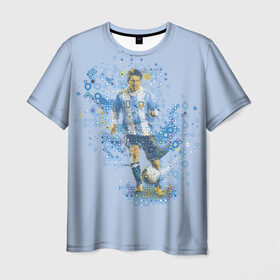 Мужская футболка 3D с принтом Лео Месси в Кировске, 100% полиэфир | прямой крой, круглый вырез горловины, длина до линии бедер | Тематика изображения на принте: barselona | messi | аргентина | барселона | месси | футбол