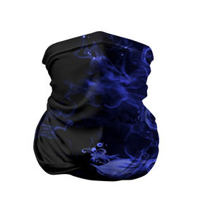 Бандана-труба 3D с принтом Дым в Кировске, 100% полиэстер, ткань с особыми свойствами — Activecool | плотность 150‒180 г/м2; хорошо тянется, но сохраняет форму | Тематика изображения на принте: синий | цветок | черный