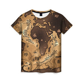 Женская футболка 3D с принтом Карта мира в Кировске, 100% полиэфир ( синтетическое хлопкоподобное полотно) | прямой крой, круглый вырез горловины, длина до линии бедер | world3d | география | карта | мир | популярные | прикольные