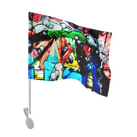 Флаг для автомобиля с принтом Искусство в Кировске, 100% полиэстер | Размер: 30*21 см | граффити