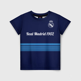 Детская футболка 3D с принтом FC Real Madrid в Кировске, 100% гипоаллергенный полиэфир | прямой крой, круглый вырез горловины, длина до линии бедер, чуть спущенное плечо, ткань немного тянется | 
