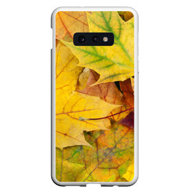 Чехол для Samsung S10E с принтом Осенние листья в Кировске, Силикон | Область печати: задняя сторона чехла, без боковых панелей | жёлтый | зелёный | клён | листва