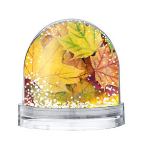 Снежный шар с принтом Осенние листья в Кировске, Пластик | Изображение внутри шара печатается на глянцевой фотобумаге с двух сторон | жёлтый | зелёный | клён | листва