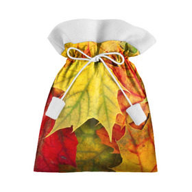 Подарочный 3D мешок с принтом Кленовые листья в Кировске, 100% полиэстер | Размер: 29*39 см | жёлтый | зелёный | красный | листва | оранжевый | осень