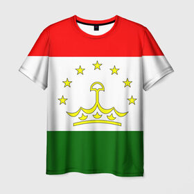 Мужская футболка 3D с принтом Таджикистан в Кировске, 100% полиэфир | прямой крой, круглый вырез горловины, длина до линии бедер | Тематика изображения на принте: нации | страна | флаг