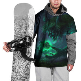 Накидка на куртку 3D с принтом Лесной дух в Кировске, 100% полиэстер |  | арт | волшебство | дерево | лесной дух | сфера