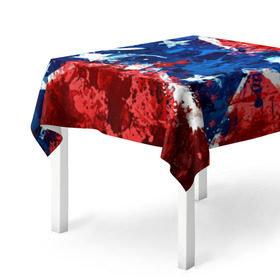 Скатерть 3D с принтом Флаг в Кировске, 100% полиэстер (ткань не мнется и не растягивается) | Размер: 150*150 см | звезды | конфедерация | краска | красный | флаг