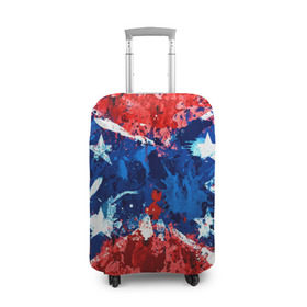 Чехол для чемодана 3D с принтом Флаг в Кировске, 86% полиэфир, 14% спандекс | двустороннее нанесение принта, прорези для ручек и колес | звезды | конфедерация | краска | красный | флаг