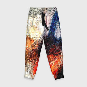 Детские брюки 3D с принтом Размытые краски в Кировске, 100% полиэстер | манжеты по низу, эластичный пояс регулируется шнурком, по бокам два кармана без застежек, внутренняя часть кармана из мелкой сетки | разноцветный | текстура | фильтр