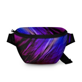 Поясная сумка 3D с принтом Фиолетовый в Кировске, 100% полиэстер | плотная ткань, ремень с регулируемой длиной, внутри несколько карманов для мелочей, основное отделение и карман с обратной стороны сумки застегиваются на молнию | волна | текстура | фиолетовый