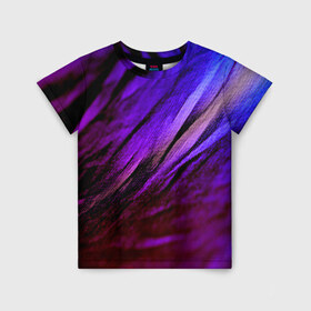 Детская футболка 3D с принтом Фиолетовый в Кировске, 100% гипоаллергенный полиэфир | прямой крой, круглый вырез горловины, длина до линии бедер, чуть спущенное плечо, ткань немного тянется | волна | текстура | фиолетовый