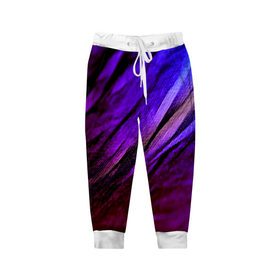 Детские брюки 3D с принтом Фиолетовый в Кировске, 100% полиэстер | манжеты по низу, эластичный пояс регулируется шнурком, по бокам два кармана без застежек, внутренняя часть кармана из мелкой сетки | волна | текстура | фиолетовый