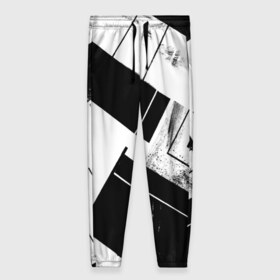 Женские брюки 3D с принтом Линии в Кировске, полиэстер 100% | прямой крой, два кармана без застежек по бокам, с мягкой трикотажной резинкой на поясе и по низу штанин. В поясе для дополнительного комфорта — широкие завязки | белый | геометрия | черный