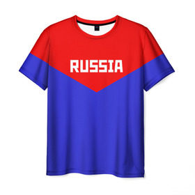 Мужская футболка 3D с принтом Russia в Кировске, 100% полиэфир | прямой крой, круглый вырез горловины, длина до линии бедер | 2016 | олимпиада | ретро | россия | сборная | сборная россии | советский союз | ссср