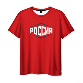 Мужская футболка 3D с принтом Россия в Кировске, 100% полиэфир | прямой крой, круглый вырез горловины, длина до линии бедер | 2016 | олимпиада | ретро | россия | сборная | сборная россии | советский союз | ссср