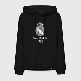 Мужская толстовка хлопок с принтом FC Real Madrid в Кировске, френч-терри, мягкий теплый начес внутри (100% хлопок) | карман-кенгуру, эластичные манжеты и нижняя кромка, капюшон с подкладом и шнурком | 