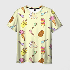 Мужская футболка 3D с принтом Мороженки в Кировске, 100% полиэфир | прямой крой, круглый вырез горловины, длина до линии бедер | ice | icecream | арт | еда | мороженое