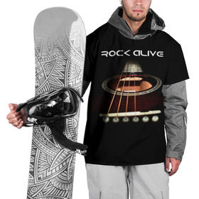 Накидка на куртку 3D с принтом ROCK ALIVE в Кировске, 100% полиэстер |  | rock | рок | рок жив | рок музыка | русский рок