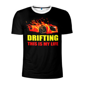 Мужская футболка 3D спортивная с принтом Drifting в Кировске, 100% полиэстер с улучшенными характеристиками | приталенный силуэт, круглая горловина, широкие плечи, сужается к линии бедра | drifting | авто | автомобиль. гонки | дрифтинг